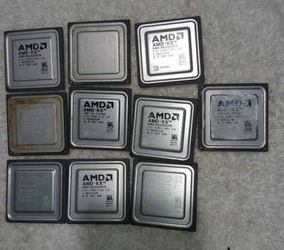 Lot of 10 AMD-K6 Ceramic Processors Scrap Gold Recovery CPU Untested