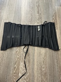 Corsets By Baci Faux Leather Suede Lace Up Zip Corset Y2K Grunge Goth Biker SZ M