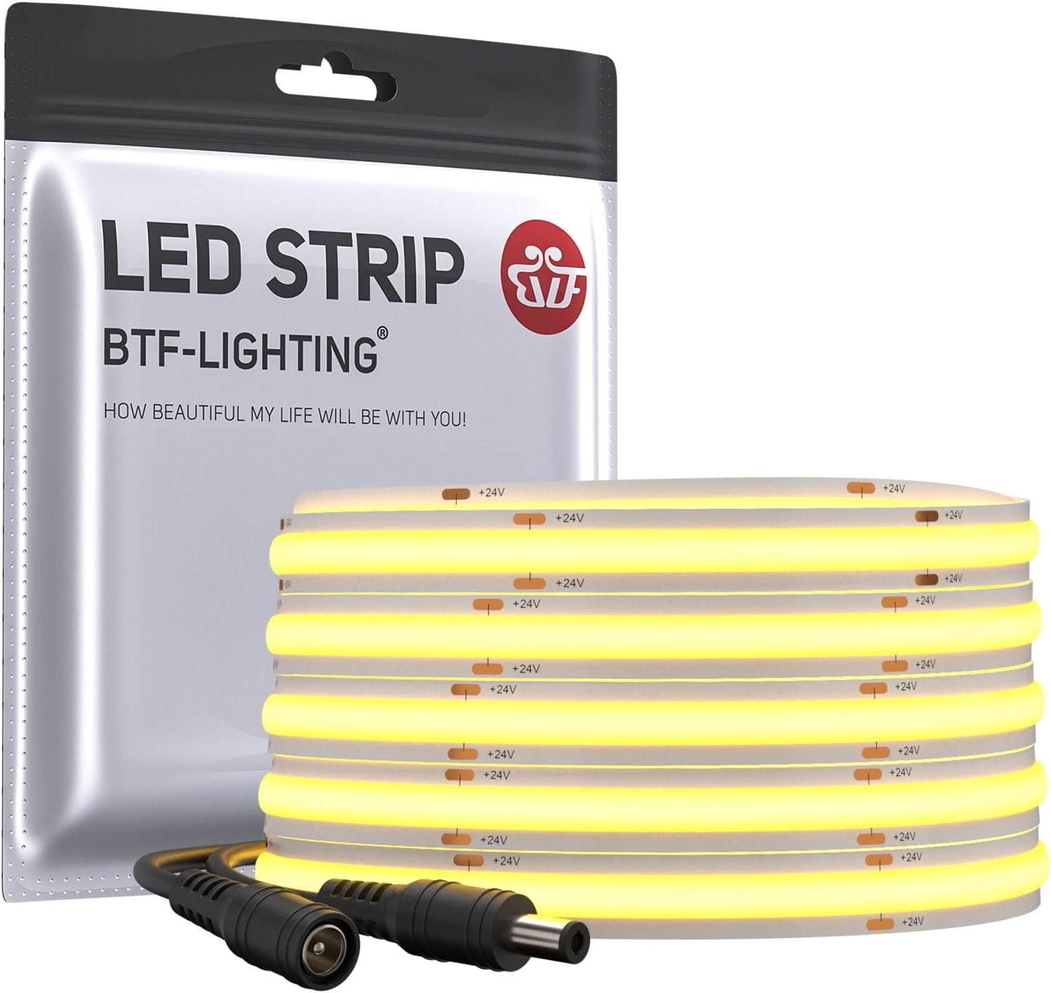 FCOB COB Striscia LED Flessibile Ad Alta Densità Uniforme 14W/M 5M DC24V Bianco