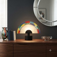 Lampada da Tavolo Vintage Vetro Murano Colorato Italia Design Anni 80 Originale