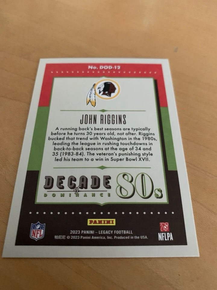 2023 Panini Legacy Football #DOD-12 John Riggins Decade of Dominance Redskins - Image 2 of 2