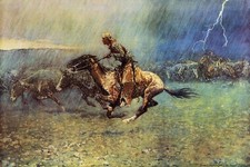 Frederic Remington Stampede Open Edition 36x24
