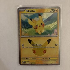 Pokemon Pikachu 047/128 Pikachu 25/30 Rare Holo ME: 30th Celebration