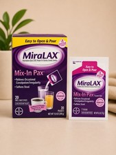 MiraLAX Mix-In Pax 20 Doses Unflavored Powder New In Box Exp: 11/27 FREE SHIP