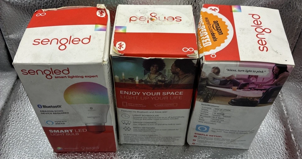 3PK Smart LED Sengled B11 N1EW Light Bulb Multicolor Bluetooth Alexa Echo - Image 2 of 4