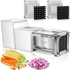 French Fry Cutter Electric - Stainless Steel Vegetable & Fruit Chopper with 1...