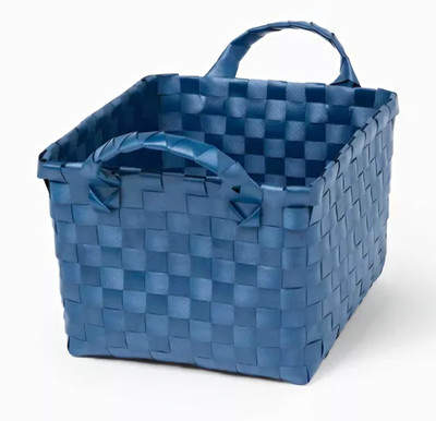 Brightroom- 4 Blue, Woven Storage Baskets w/ Handles 10x8x6 4 Piece Set.