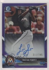2018 Bowman Draft Chrome Pick Purple Refractor 211/245 Tristan Pompey Auto 0l2