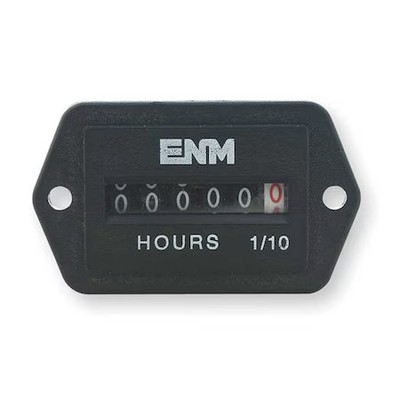 Enm T41e45 Dc Hour Meter, 6-Digit, 2-Hole Rectangular