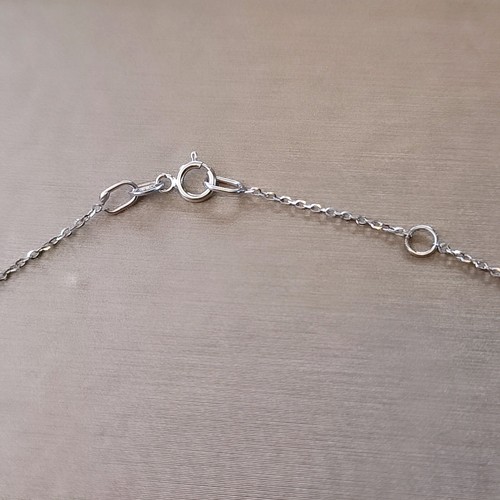 Collana ZAFFIRO blu naturale taglio ovale 0,59 CT e DIAMANTI Oro bianco 18k 750 - Foto 10 di 11
