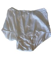VTG Nylon Panties Sissy Granny Shiny Carole Size 7 Briefs Made USA White NOS