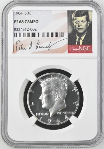 1964 Silver Proof Kennedy Half Dollar NGC PF68 Cameo