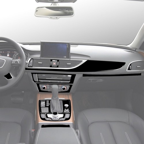 Juego completo de 40 kits de molduras decorativas interiores negro brillante para Audi A6 A7 2012-18 - Imagen 3 de 11