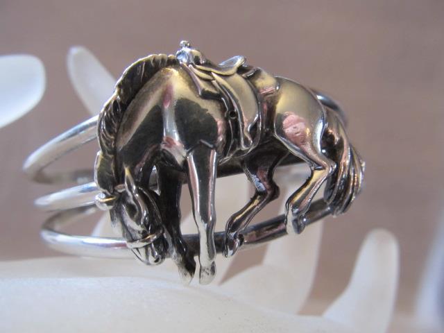 Carol Felley Bucking Horse Cuff Sterling Silver Bracelet 1985 | eBay