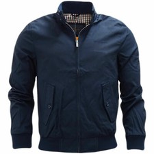 Image of MENS BEN SHERMAN CLASSIC CHECK LINED HARRINGTON JACKET 59148 - DARK NAVY BLUE