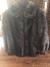 VTG 60s BROWN FUR LEATHER COAT JACKET LILLI ANN ADOLPH SCHUMAN MADE ENGLAND