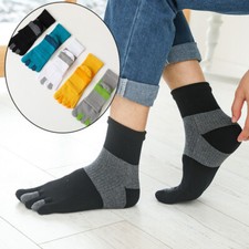 3 Paires Chaussettes Pied Fourchu Crew Homme Sport Gym Respirantes Mi-Mollet