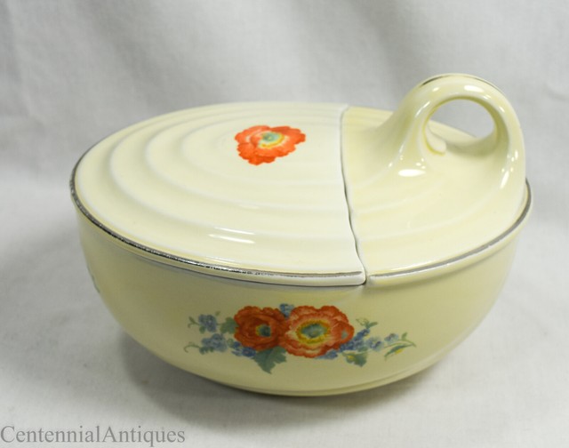 Hall China Orange Poppy Loop Handled Leftover 1930s eBay