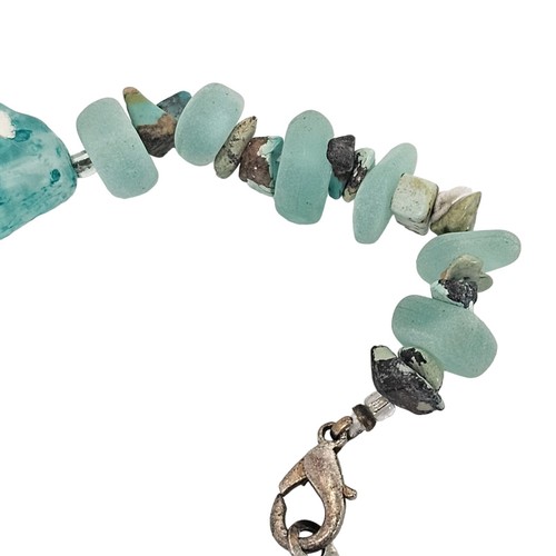 Vintage Faux Turquoise Necklace Chunky Lucite Necklace Southwest Cowgirl 24" - Picture 12 of 12