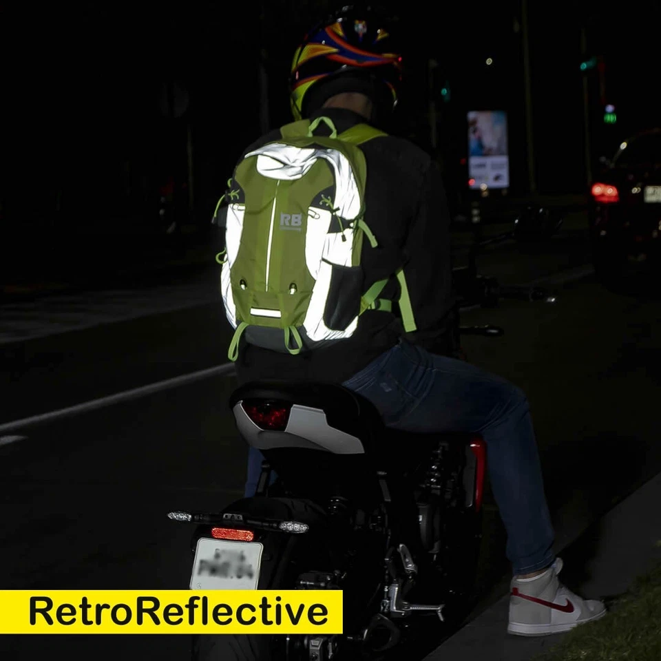 Mochila Reflectante Moto 35L Alta Visibilidad Gree Riderbag Reflektor35 para Motociclistas Foto 2 de 4