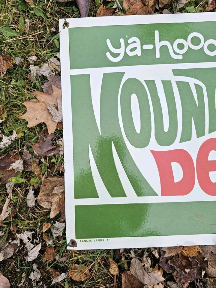 RARE GIANT ORIGINAL MOUNTAIN DEW PORCELAIN SODA BEVERAGE SIGN 24"X 18" - Image 3 of 4