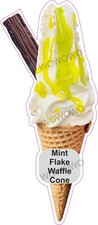Eiswagen Aufkleber Mint Flake Waffelkegel Whippy Eis Sticker Decal