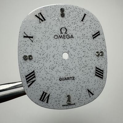 OMEGA NOS Rare Men White Wahlschalter Brilli für Quarz Model (Size IN Pics )
