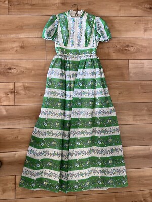 green cottagecore dress Sage Green Floral Embroidered Dress main image 0