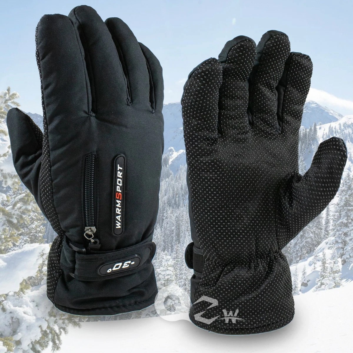 Mens Winter Thermal Warm Waterproof Ski Snowboarding Driving Work Gloves  Mitten