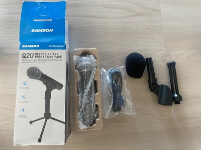 Samson Q2U Recording and Podcasting Pack USB/XLR Dynamic Microphone - Open Box
