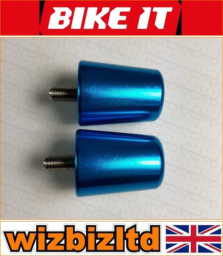 Kawasaki GPZ500 Ninja 500R 1994-2009 Pair of Blue Tapered Bar Ends BEWKZXBU - Imagen 3 de 12