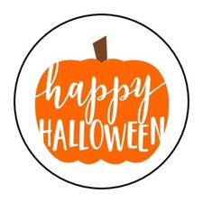 30 Halloween Envelope Seals Labels Stickers 1.5" Round pumpkin