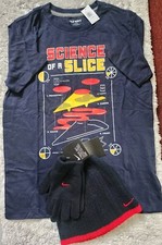 Boys Winter Hat and Gloves set Size 8-16 T Shirt L Size 10-12 