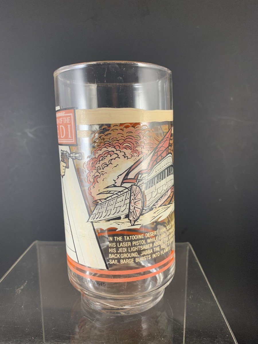 Vintage Star Wars Pizza Hut Glass Han Solo Luke Sarlacc Pit Cup