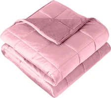 Weighted Blanket King Size 25Lb (80" X 87") for Adults - Minky Fleece - Premium