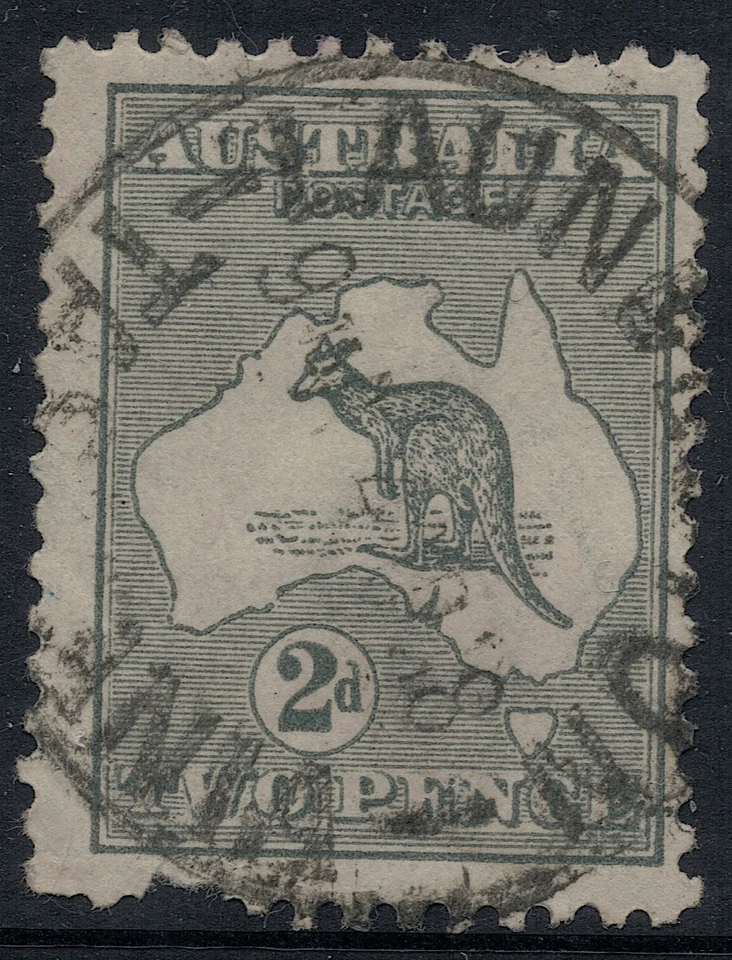 2d grey Kangaroo 3rd Wmk ** INVERTED ** roo LAUNCESTON B/W 7 a sg 35 bw CV $60+ - Image 2 of 3