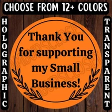 40 THANK YOU STICKERS 2" ROUND LABELS SEALS SMALL BUSINESS SCRATCH RESISTANT