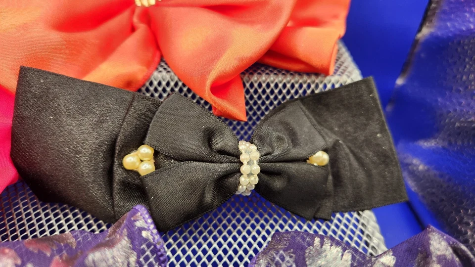 Lot of 5- 1980's-Hair Barrette Clip-Orange, Purple, Black, Silver, Pink Vintage - Image 3 of 4