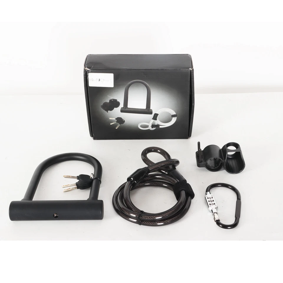 Heavy Duty Bike U Lock Anti-theft Cycling Motorcycle Bold Lock Extension Chain - Image 2 of 4