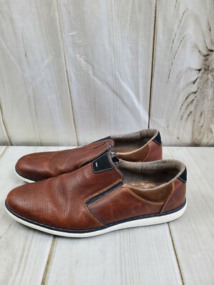 Rieker Mens\' Brown Tan Leather Summer Slip On Shoe Size 46 Comfort Lightweight Rieker 16952-24 Reinhard 52 Perfed Vegan Men main image 2