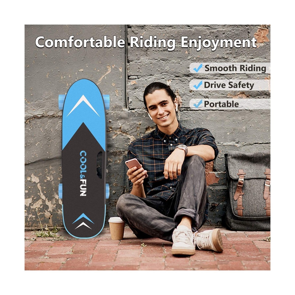Cool&Fun Electric Skateboard, Brushless Motor Electric