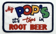 My Pops It’s Tops In Root Beer Patch Iron Sew On Vintage Style Retro Cap Hat