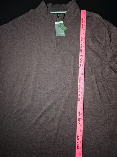 Mens 3XLT Van Heusen 1/3 Zip Sweatshirt With Tags Dark Purple And Black - Picture 5 of 15