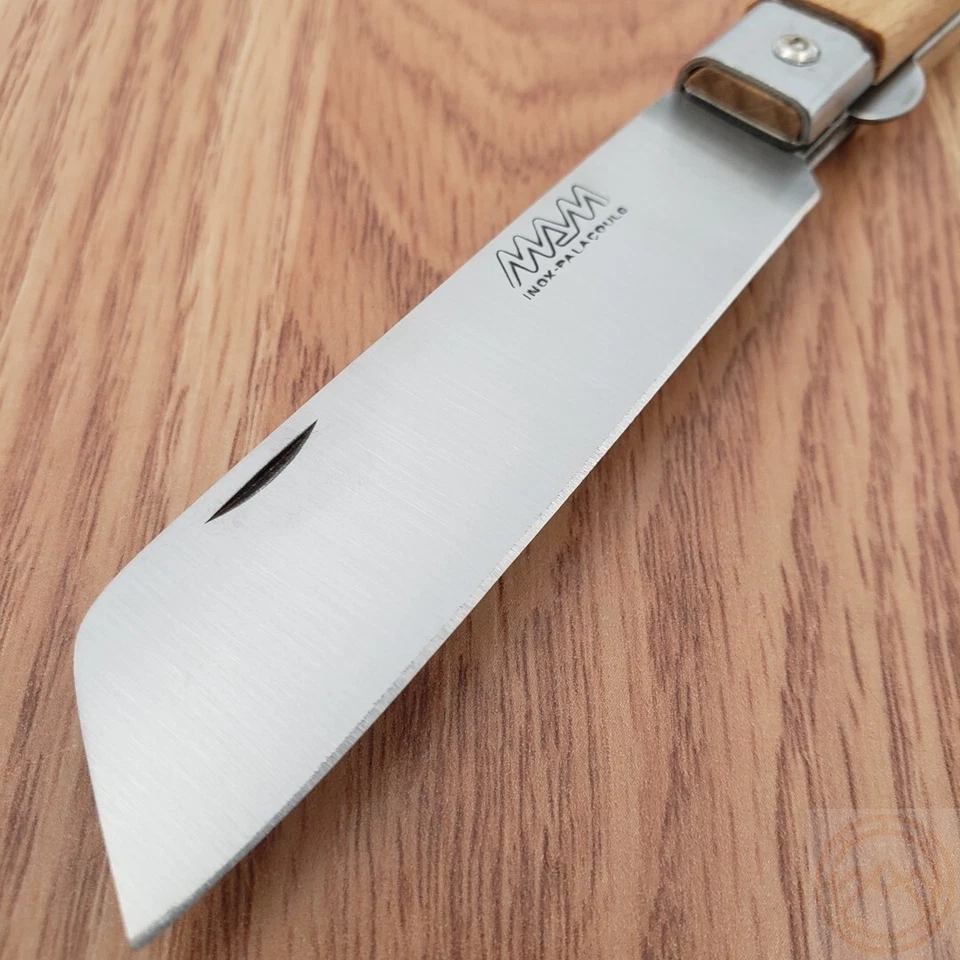 MAM Medium Linerlock Folding Knife 3.25" Stainless Steel Blade Beech Wood Handle - Image 3 of 4