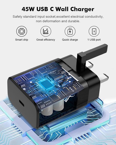 Original Samsung 45W Fast Charging Charger 2M USB-C Cable Galaxy S23 + Ultra S22 - Picture 2 of 9