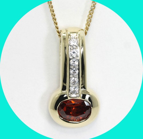 .65CT! Citrine pendant necklace 14K 