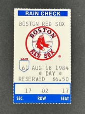 8-18-1984 Minnesota Twins @ Boston Red Sox Ticket - Rich Gedman 2 HRs