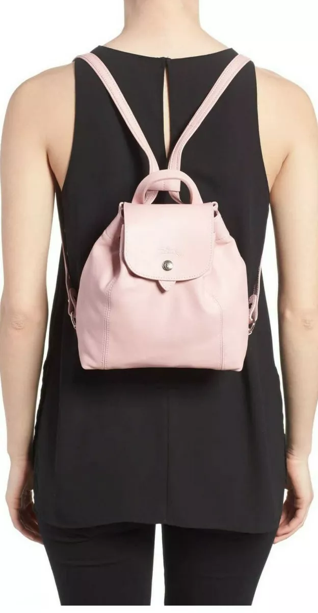 Longchamp Women's Leather Mini Le Pliage Cuir Backpack Pink