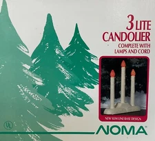 Candolier Electric Window Candle 3 Light Christmas Original Box Vintage