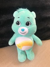 Basic Fun Care Bears Wish Bear Plush 10" Aqua Shooting Star Tummy Stuffed Animal